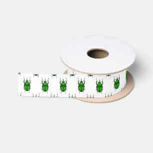 Mecynorhina torquata bug cartoon illustration satin ribbon