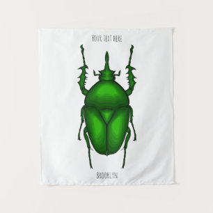 Mecynorhina torquata bug cartoon illustration tapestry