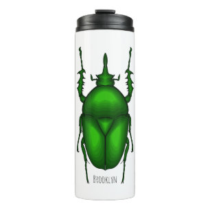 Mecynorhina torquata bug cartoon illustration   thermal tumbler