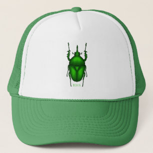 Mecynorhina torquata bug cartoon illustration  trucker hat
