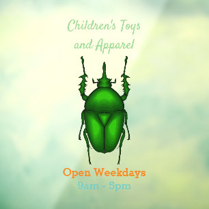 Mecynorhina torquata bug cartoon illustration window cling