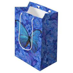 Med Gift Bag Blue Morpho on Hydrangea
