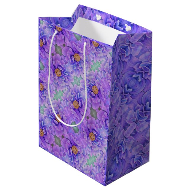 Med Gift Bag Lavender Peonies (Back Angled)