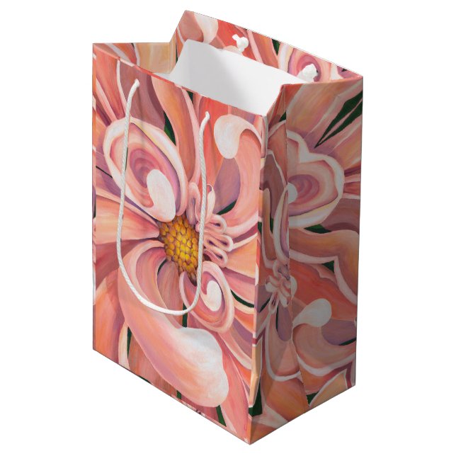 Med Gift Bag Peachy Dahlia (Front Angled)
