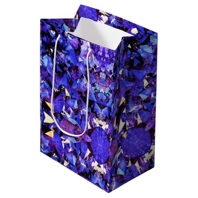 Med Gift Bag Purple Crystals (Front Angled)