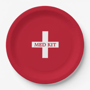 Med Kit Dart Gun Birthday Party Supply  Paper Plate