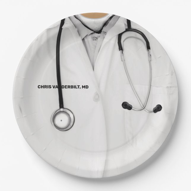 Med School Graduation Party Paper Plate (Front)