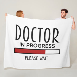 Med School Student Doctor in Progress  Fleece Blanket