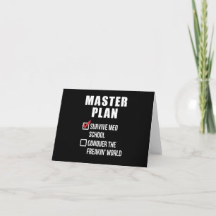 Med School Student Graduation Master Plan Card