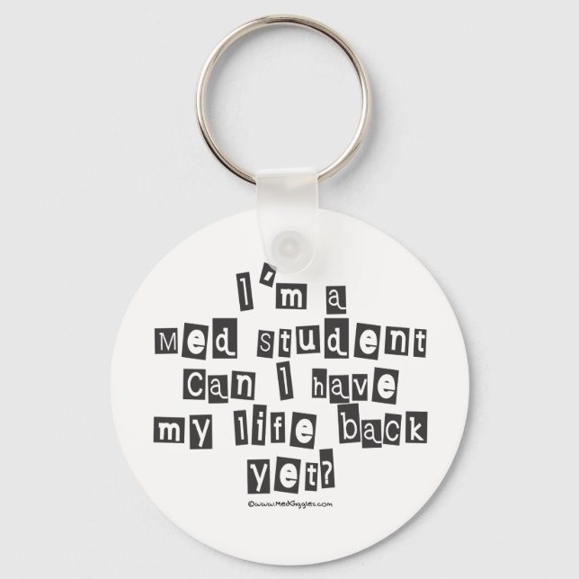Med Student Ransom Note Keychain (Front)