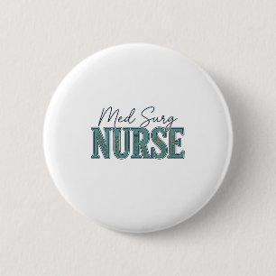 Med Surg Nurse Floral Vintage Engraving Design_1 2 Inch Round Button