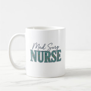 Med Surg Nurse Floral Vintage Engraving Design_1 Coffee Mug