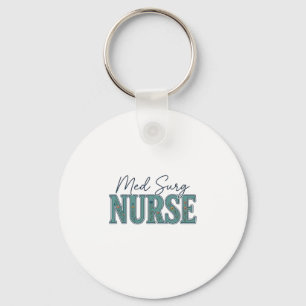 Med Surg Nurse Floral Vintage Engraving Design_1 Keychain