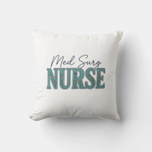 Med Surg Nurse Floral Vintage Engraving Design_1 Throw Pillow