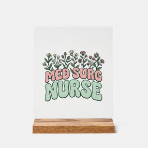 Med Surg Nurse Floral Vintage Vector Design_1 Acrylic Sign