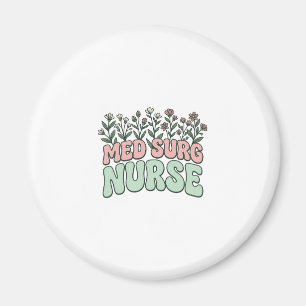 Med Surg Nurse Floral Vintage Vector Design_1 Magnet
