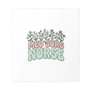 Med Surg Nurse Floral Vintage Vector Design_1 Notepad