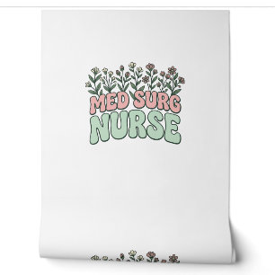 Med Surg Nurse Floral Vintage Vector Design_1 Wallpaper