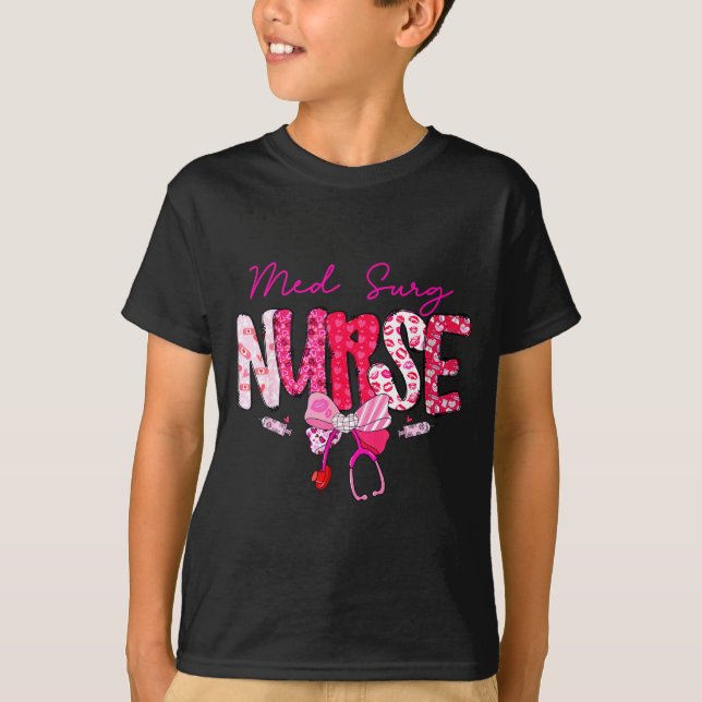 Med Surg Nurse Valentine's Day Stethoscope Coquett T-Shirt (Front)