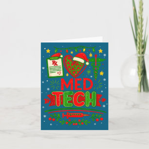 Med Tech Christmas Medical Technologist Pharmacy X Card