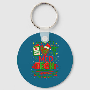 Med Tech Christmas Medical Technologist Pharmacy X Keychain