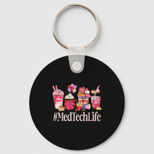Med Tech Women Coffee Lovers Funny Valentine's Day Keychain