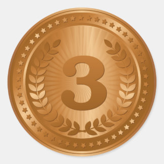 Médaille de bronze 3e place vainqueur autocollant