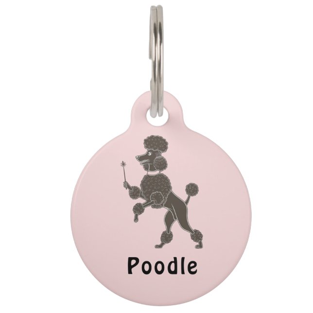 Médaille de chien caniche personnalisée (Devant)