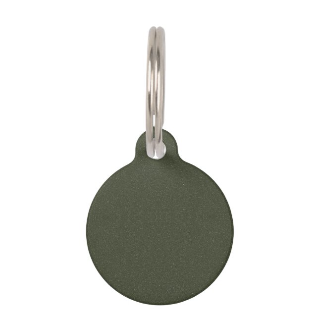 Médaille de chien ronde personnalisée en vert mous (Devant)