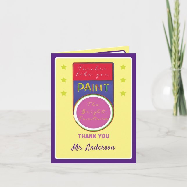 Médaille de l'enseignant d'honneur Carte de remerc (Devant)