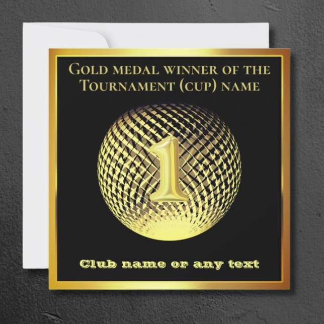 Médaille d'or 1ère place gagnante carte de félicit (Créateur téléchargé)