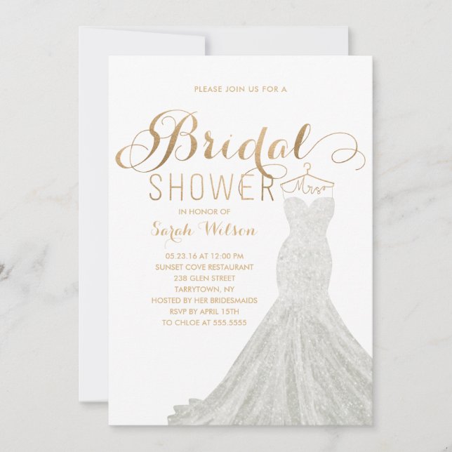 Médaille d'or| Invitation à la douche nuptiale (Devant)