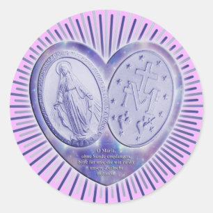 medaille miraculeuse / Wunderbare Medaille pink Classic Round Sticker