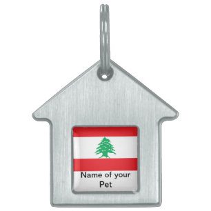 Médaille pour animaux avec le drapeau du Liban