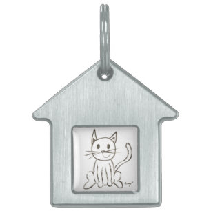 Médaille pour animaux Chat Peint