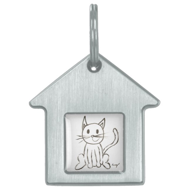 Médaille pour animaux Chat Peint (Devant)