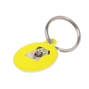 Médaille ronde pour animal avec numéro de téléphon