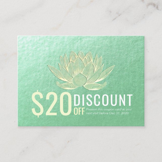 Médaille YOGA Coupon Coupon Loyalty Gold Lotus (Devant)