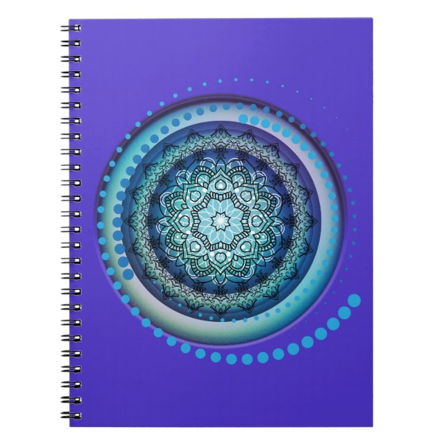 Médaillon bleu violet vert Design Carnet spiral (Devant)