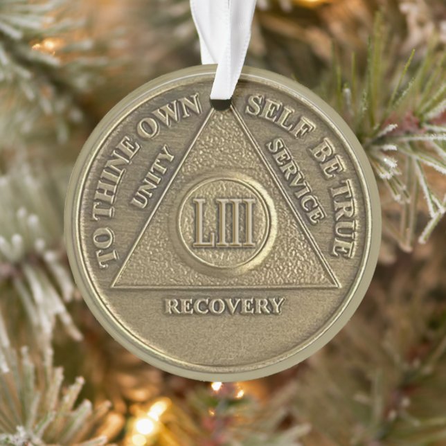 Médaillon d'anniversaire de sobriété de 53 ans ave (Arbre)
