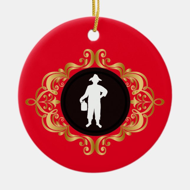 Médaillon de l'homme Moonshiner Ornement de Noël (Devant)