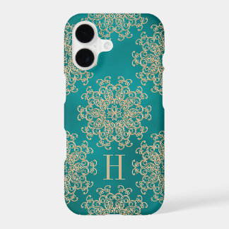 Médaillon Exotique Téalgue et Or Monogrammé