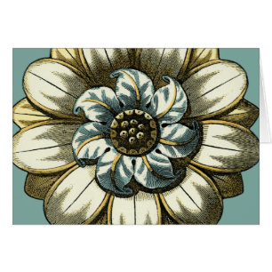 Médaillon floral orné sur Arrière - plan bleu clai