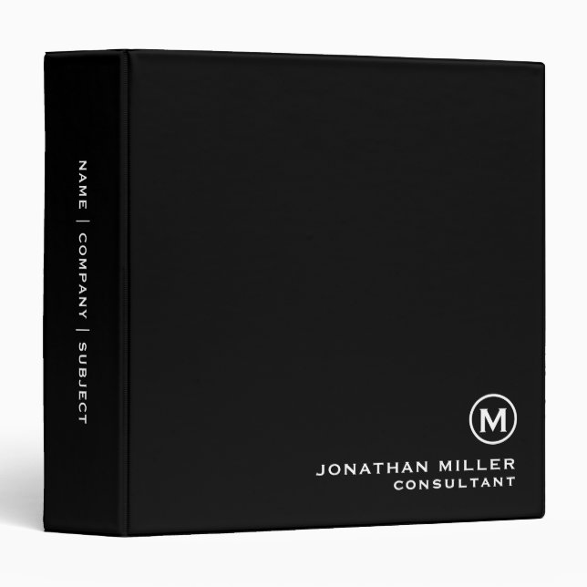 Médaillon monographique personnalisé Classeur 1,5  (Devant/Côté)