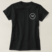 Médaillon noir et blanc personnalisé T-shirt initi