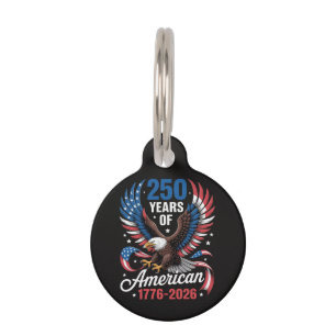 Médaillon Pour Animaux 250e anniversaire USA aigle patriotique 250 ans