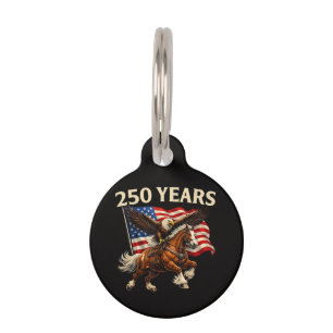 Médaillon Pour Animaux 250e anniversaire USA cheval occidental aigle