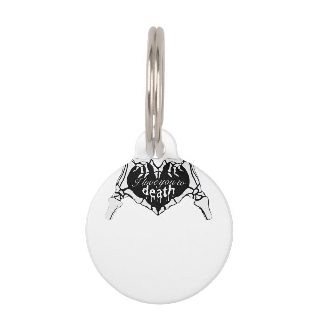 Médaillon Pour Animaux À la mort - Squelette Coeur main (Devant)