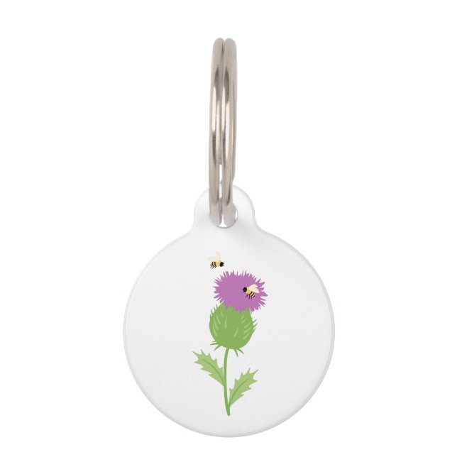 Médaillon Pour Animaux Abeilles de chardon (Devant)