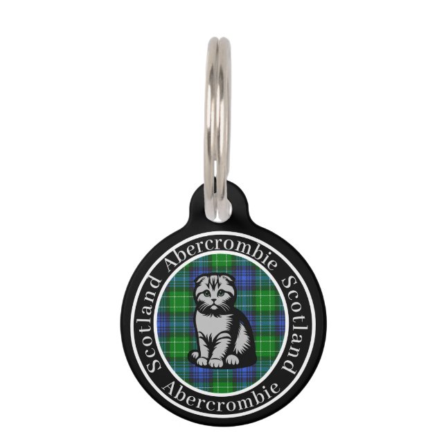 Médaillon Pour Animaux Abercrombie Tartan & Scottish Kitty Personnalisé (Devant)